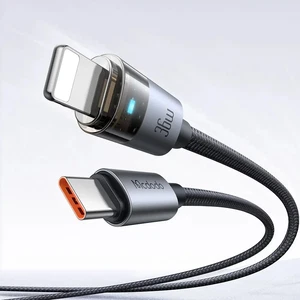 Mcdodo CA-6940 36W Type-C To Lightning Şeffaf LED Işıklı Şarj Kablosu 1.2m - Görsel 1