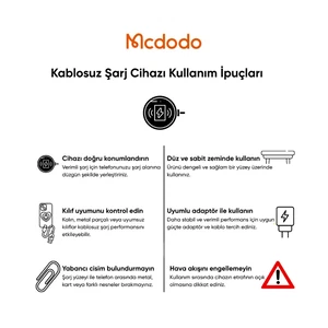 Mcdodo CH-2860 15w Magq qi2 Masaüstü Kablosuz Şarj Cihazı - Gri - Görsel 7
