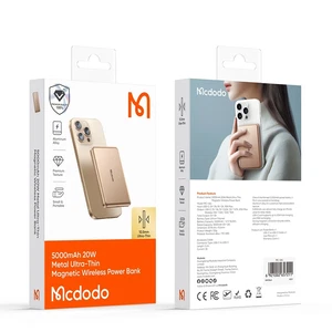Mcdodo MC-4642 5000mAh 20w Metal Ultra İnce Manyetik Kablosuz Powerbank-Titanyum - Görsel 7