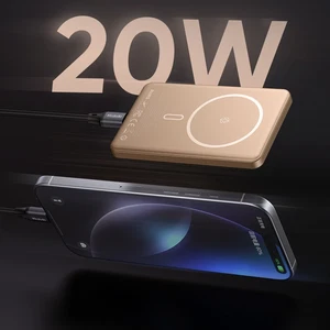 Mcdodo MC-4642 5000mAh 20w Metal Ultra İnce Manyetik Kablosuz Powerbank-Titanyum - Görsel 3