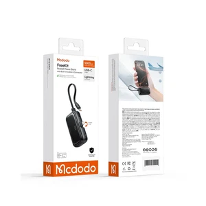 Mcdodo MC-7800 5000mAh FreeKit Pocket Dahili Kablolu ve Konnektörlü Powerbank USB-C Siyah - Görsel 7