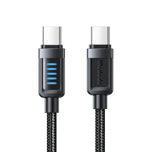Mcdodo CA-0350 240W Type-C To Type-C Dinamik LED'li Şarj Kablosu 1.2m Siyah - Görsel 2