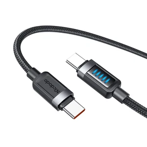 Mcdodo CA-0350 240W Type-C To Type-C Dinamik LED'li Şarj Kablosu 1.2m Siyah - Görsel 8