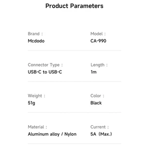 Mcdodo CA-9900 240W Type-C To Type-C Manyetik Şarj Kablosu 1m - Görsel 9