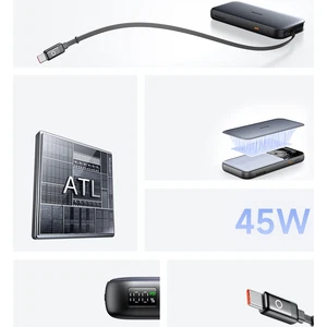Mcdodo MC-5920 10000mAh 45W LED Ekranlı Dahili Geri Çekilebilir Kablolu Powerbank - Görsel 7