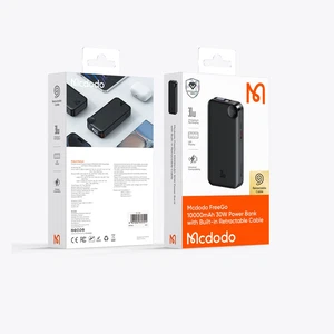 Mcdodo MC-3870 10000mAh 30w A+c Dijital Göstergeli Powerbank (Dahili Type-c Geri Çekilebilir Kablo) - Görsel 9