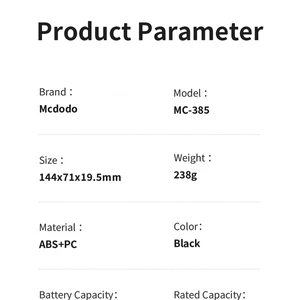 Mcdodo MC-3850 10000mAh 30w A+c Dijital Ekranlı Powerbank - Görsel 9