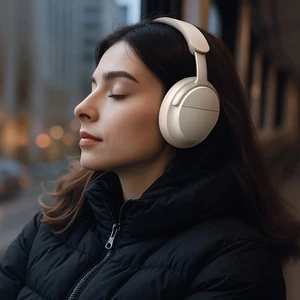 Mcdodo HP-1421 T02 Serisi ANC Bluetooth Kulak Üstü Kulaklık Beyaz - Görsel 4