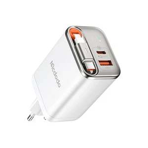 Mcdodo CH-4103 Freego 67w GaN Hızlı   Dahili Geri Sarılabilir Type-c Kablolu Şarj Cihazı Beyaz - Görsel 1