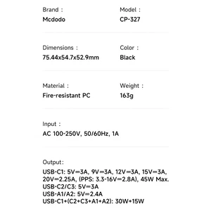 Mcdodo CP-3270 Globepower 45w 3c2a Universal Seyahat Adaptörü (Type-c To Type-C Kablolu) - Görsel 8