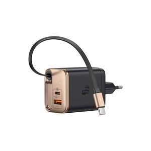 Mcdodo CH-4280 Freego 40w GaN Dahili Geri Sarılabilir Type-c Kablolu Hızlı Şarj Cihazı Titanyum - Görsel 1
