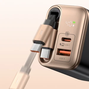 Mcdodo CH-4280 Freego 40w GaN Dahili Geri Sarılabilir Type-c Kablolu Hızlı Şarj Cihazı Titanyum - Görsel 6
