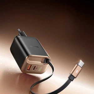 Mcdodo CH-4280 Freego 40w GaN Dahili Geri Sarılabilir Type-c Kablolu Hızlı Şarj Cihazı Titanyum - Görsel 2