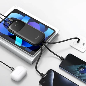 Mcdodo MC-8520 10000mAh 22.5W PD & QC Hızlı Şarj Dahili Kablolu Powerbank Siyah (Type-c/Lightning/Usb-A) - Görsel 7