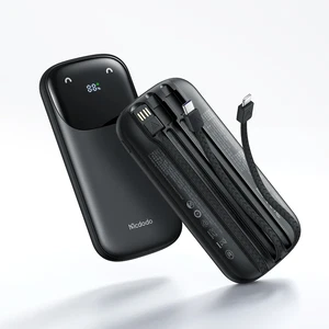 Mcdodo MC-8520 10000mAh 22.5W PD & QC Hızlı Şarj Dahili Kablolu Powerbank Siyah (Type-c/Lightning/Usb-A) - Görsel 1