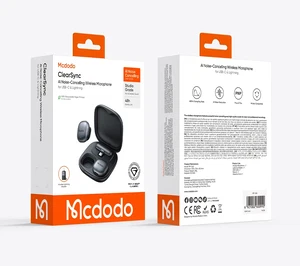 Mcdodo MP-5451 2.4GHz Type-C Alıcılı Kablosuz Yaka Mikrofonu Siyah - Görsel 6