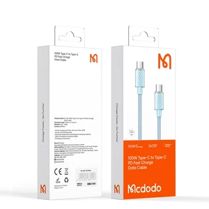 Mcdodo CA-3671 Crystal Serisi Type-c Type-c 100W PD Hızlı Şarj ve  Örgü Kablo Mavi 1.2 - Görsel 10