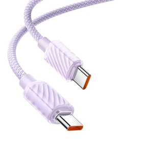 Mcdodo CA-3672 Crystal Serisi Type-c Type-c 100W PD Hızlı Şarj ve  Örgü Kablo Mor 1.2m - Görsel 2