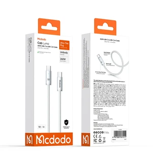 Mcdodo CA-7082 Cab Luma Serisi Type-c Type-c 240W Ultra İnce Hızlı Şarj Kablosu Beyaz 1.2m - Görsel 5