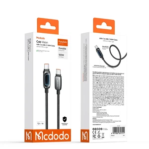 Mcdodo CA-0410 Cab Vision Type-c Type-c 100W Sci-Fi Işıklı Hızlı Şarj Kablosu Siyah 1.2m - Görsel 9