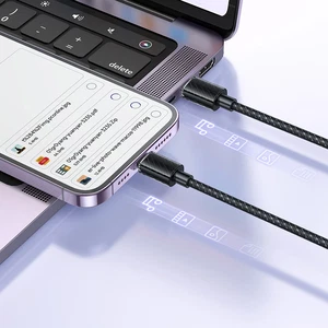 Mcdodo CA-3660 Crystal Serisi Type-c  to Lightning 36W PD Hızlı Şarj ve Veri Aktarım Örgü Kablo Siyah 1.2m - Görsel 7
