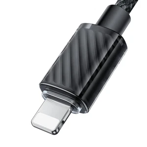 Mcdodo CA-3660 Crystal Serisi Type-c  to Lightning 36W PD Hızlı Şarj ve Veri Aktarım Örgü Kablo Siyah 1.2m - Görsel 3