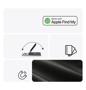 Mcdodo AT-3430 Napa Pro Serisi Manyetik Kartlık Stand ve Find My Konum Uyumlu Cüzdan 3in1 Siyah - Görsel 2