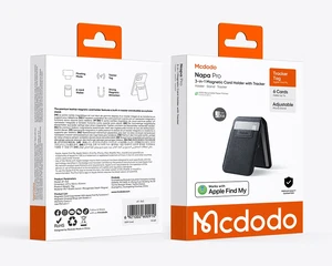 Mcdodo AT-3430 Napa Pro Serisi Manyetik Kartlık Stand ve Find My Konum Uyumlu Cüzdan 3in1 Siyah - Görsel 9