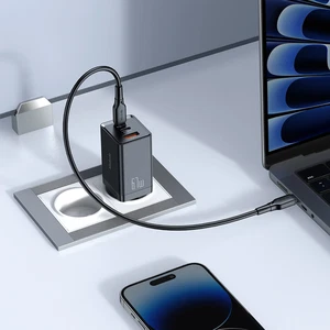 Mcdodo CH-1543 67W GaN 5 Pro 2xType-C + 1xUSB Hızlı Şarj Adaptörü ve Type-C to Type-C Şarj Kablosu Siyah - Görsel 5