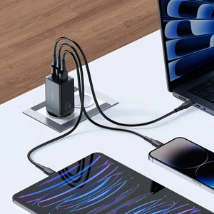 Mcdodo CH-1543 67W GaN 5 Pro 2xType-C + 1xUSB Hızlı Şarj Adaptörü ve Type-C to Type-C Şarj Kablosu Siyah - Görsel 4