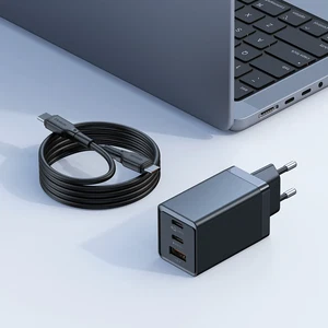 Mcdodo CH-1543 67W GaN 5 Pro 2xType-C + 1xUSB Hızlı Şarj Adaptörü ve Type-C to Type-C Şarj Kablosu Siyah - Görsel 13