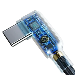 Mcdodo CA-7521 90 Derece Type-C LED Işıklı Şarj ve Data Kablosu 3A 1.8M Siyah - Görsel 4