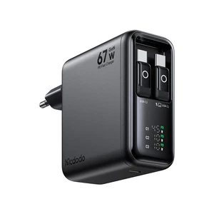 Mcdodo CH-8640 FreeGo Pro 67W Akıllı LED Ekranlı Geri Çekilebilir Kablolu Şarj Adaptörü - Görsel 1