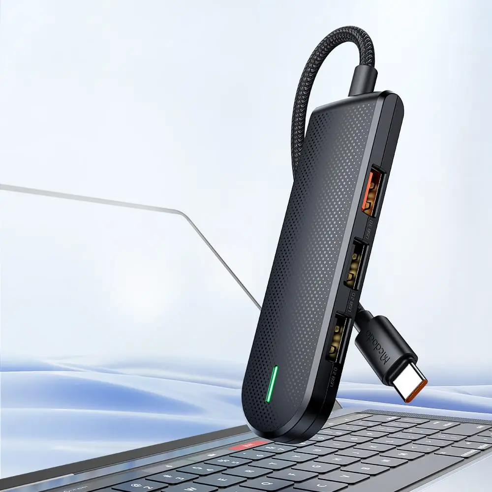 HU-1430 5 in 1 Type-C Çoklayıcı (USB3.0x1+USB2.0x2+SD/TF Card Slotx1)- Gri - Görsel 5
