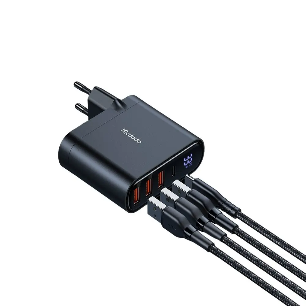CH-2250 33W 1xTYPE-C 3xUSB Girişli Dijital Göstergeli Şarj Adaptörü - Siyah - Görsel 3