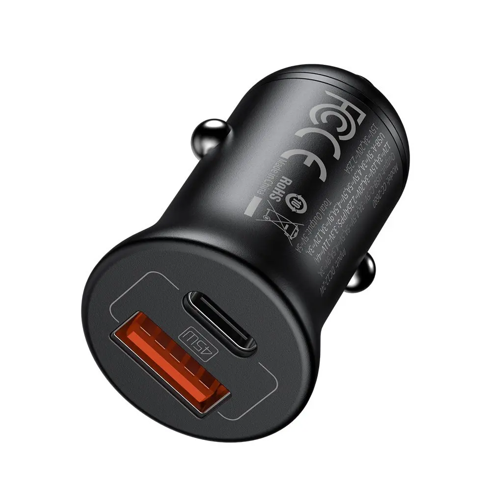 CC-2680 45W PD 1xUSB 1xType‑C Araç Şarj Cihazı - Siyah