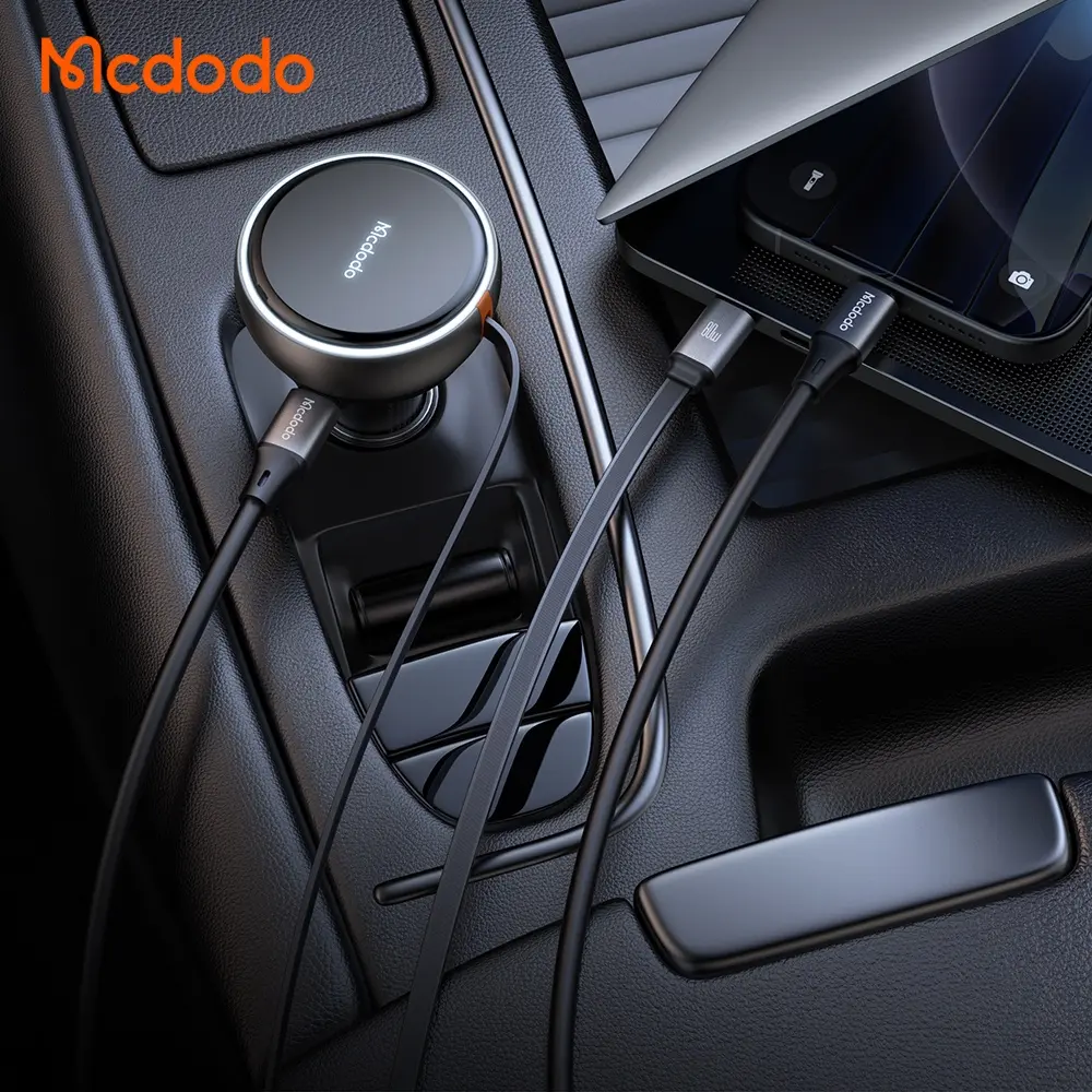 CC-4850 80W USB-C Geri çekilebilir kablo Hızlı araç şarj cihazı