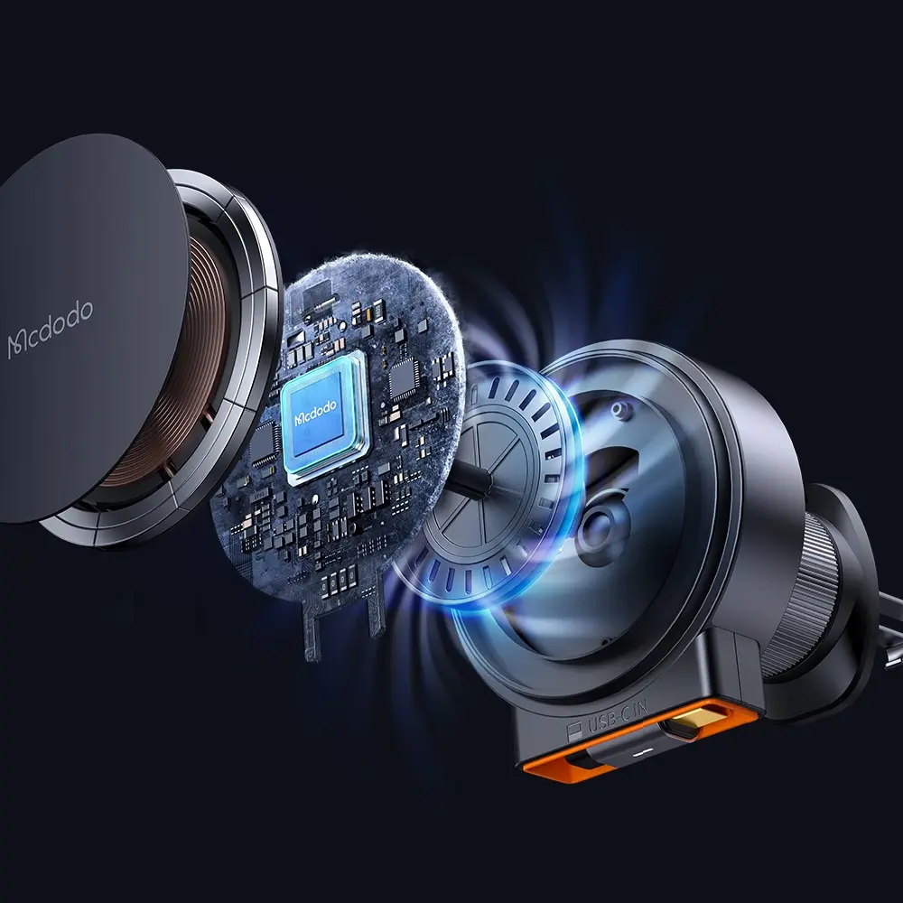 CH-0090 15W MagQ Qi2 Kablosuz Geri Çekilebilir Araç Şarj Cihazı ve