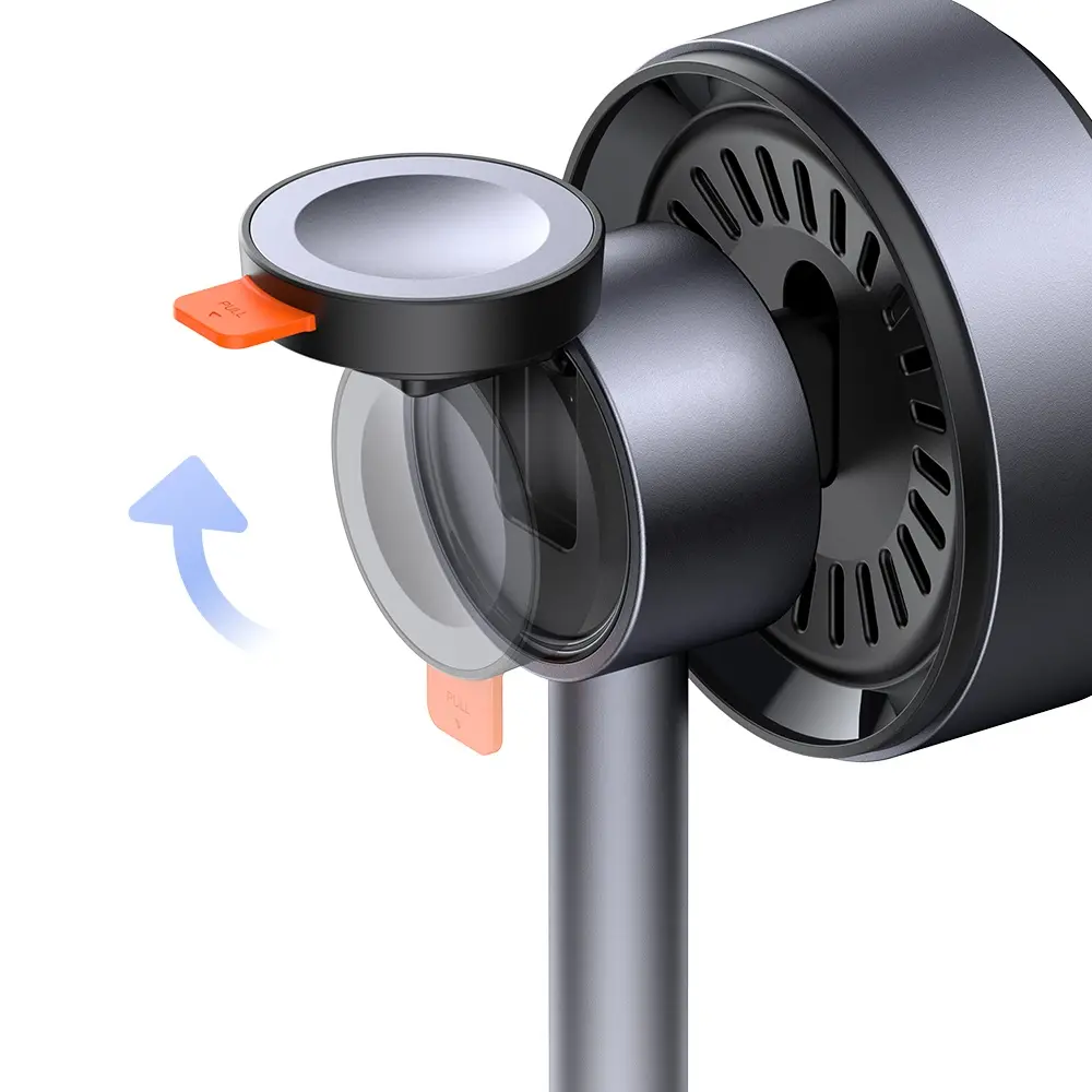 CH-2462 15W MagQ Qi2 3'ü 1 arada Kablosuz şarj standı - Siyah