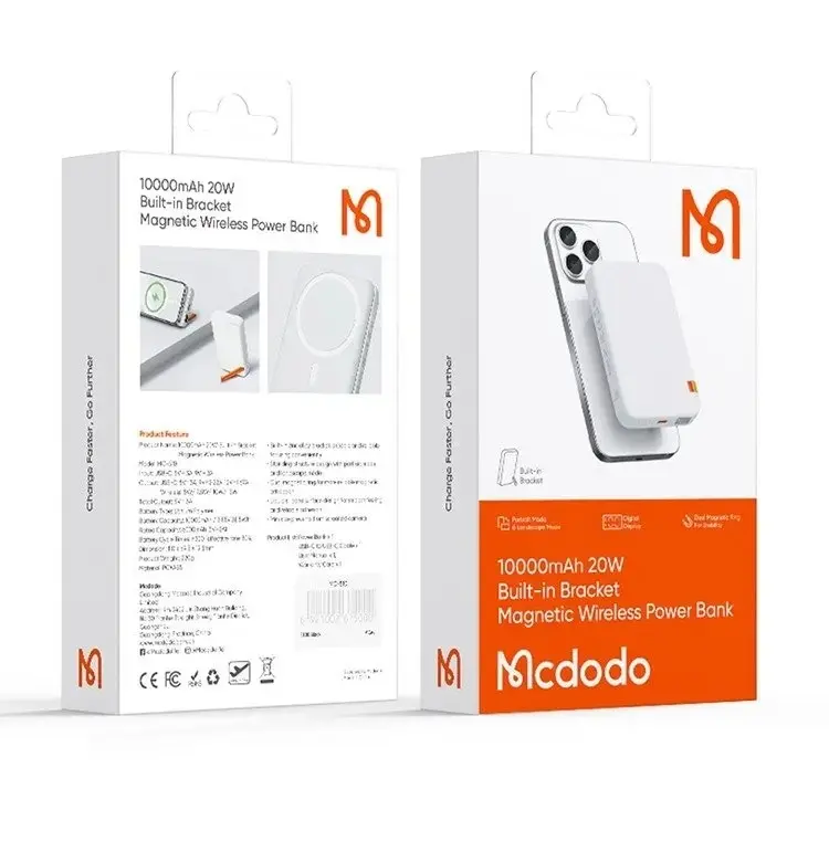 MCDODO MC-5100 15W 10000MAH STANDLI MANYETİK KABLOSUZ POWERBANK- BEYAZ - Görsel 9