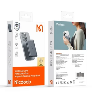 Mcdodo MC-4651 10000mAh 20w Metal Ultra İnce Manyetik Kablosuz Powerbank - Siyah - Görsel 8