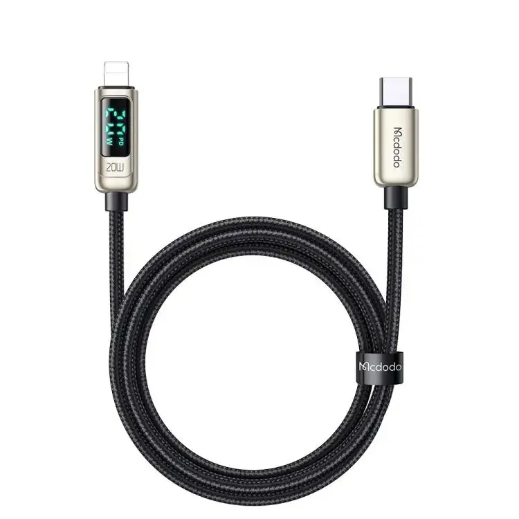 MCDODO CA-8811 20W DİJİTAL GÖSTERGELİ TYPE-C TO LİGHTNİNG PD DATA-ŞARJ KABLOSU 1.2M GÜMÜŞ - Görsel 2