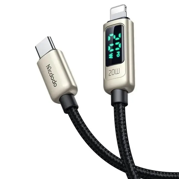MCDODO CA-8811 20W DİJİTAL GÖSTERGELİ TYPE-C TO LİGHTNİNG PD DATA-ŞARJ KABLOSU 1.2M GÜMÜŞ - Görsel 4