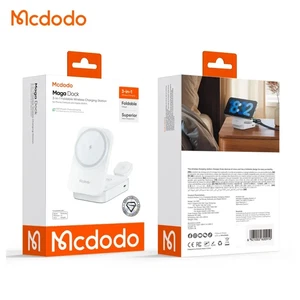 Mcdodo CH-5090 15W 3'ü 1 Arada Katlanabilir Kablosuz Şarj Standı Beyaz - Görsel 3