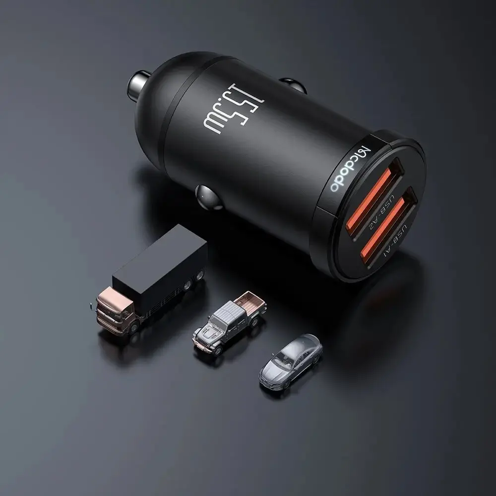 MCDODO CC-2950 15.5W ÇİFT USB ARAÇ İÇİ ÇAKMAKLIK ŞARJ ALETİ - SİYAH - Görsel 6