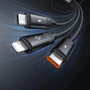 Mcdodo CA-5790 3in1 Arada USB-A- Type-c + Lightning + Mikro USB Şarj Ve Veri Aktarım Kablosu 1,2 M - Görsel 1