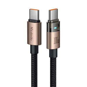 Mcdodo CA-5581 Type-c to Type-c 100w 1.2m Led Işıklı Şeffaf Kablo - Görsel 1