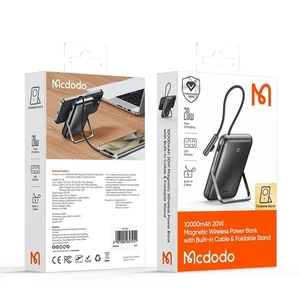 Mcdodo MC-1811 10.000mAh 20w Manyetik Kablosuz Şarj Cihazı Dahili Type-c Kablosu Siyah - Görsel 6