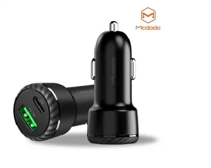 MCDODO CC-5970 36W PD+QC 3.0 1XTYPE-C 1XUSB GİRİŞLİ ARAÇ ÇAKMAK ŞARJ - SİYAH - Görsel 1