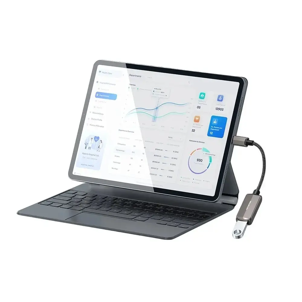 MCDODO CA-2690 2İN 1 LİGHTNİNG TO USB-A 3.0 + LİGHTNİNG ŞARJ DESTEĞİ VE VERİ AKTARIM CİHAZI - KOYU GRİ - Görsel 6